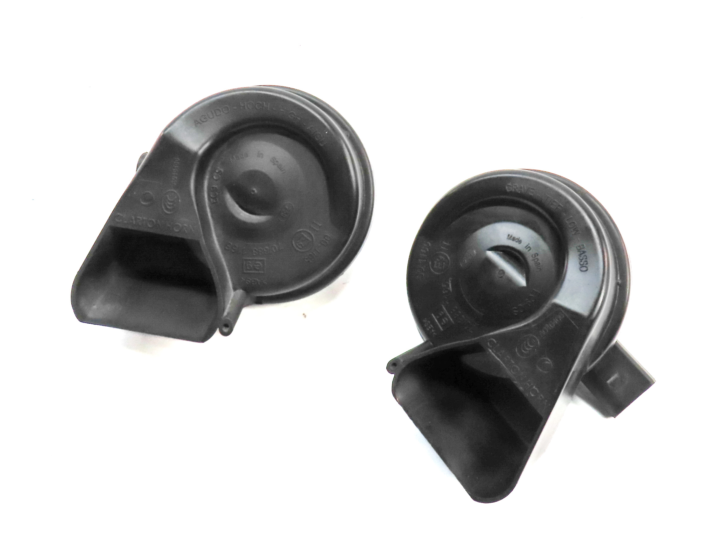 2007-2015 AUDI Q7 R8 (4L 4S) HIGH & LOW TONE NOTE SIGNAL SAFETY HORN SET-2 — exact item pictured